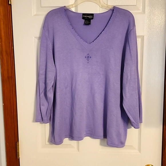 Requirements Sweaters - REQUIREMENTS Purple 3/4 sleeve sweater sz2X